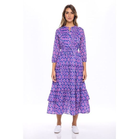 Banjanan Bazaar Dress Surreal Dream floral 100% cotton Purple Size Small $395.00 - Picture 1 of 7